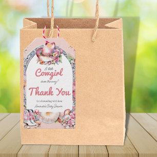 Étiquettes-cadeau Western Little Cowgirl Baby shower côtier rose