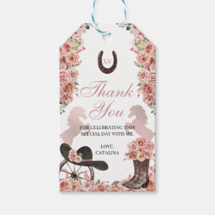 Étiquettes-cadeau Western Rose Gold Ranchero Quinceanera Tags cadeau