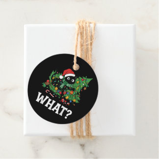 Étiquettes Cadeau What Black Cat Funny Christmas Tree