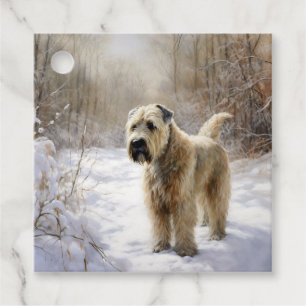 Étiquettes Cadeau Wheaten Terrier Laisser neiger Noël