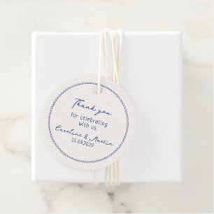 Étiquettes Cadeau Whimsical, bleu dessiné à la main mariage