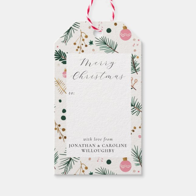 Étiquettes-cadeau Whimsical Botanical Custom (Devant)