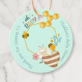 Étiquettes Cadeau Whimsical Cute Honeycomb Baby shower personnalisé