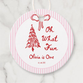 Étiquettes Cadeau Whimsical Oh What Fun Girl 1st Birthday Party