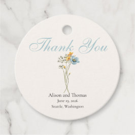 Étiquettes Cadeau Whimsical Wildflowers Meadow Wedding