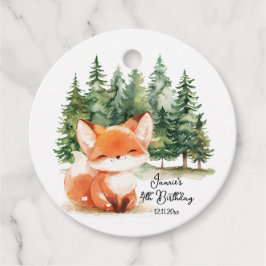 Étiquettes Cadeau Whimsical Woodland Baby Fox 4e anniversaire
