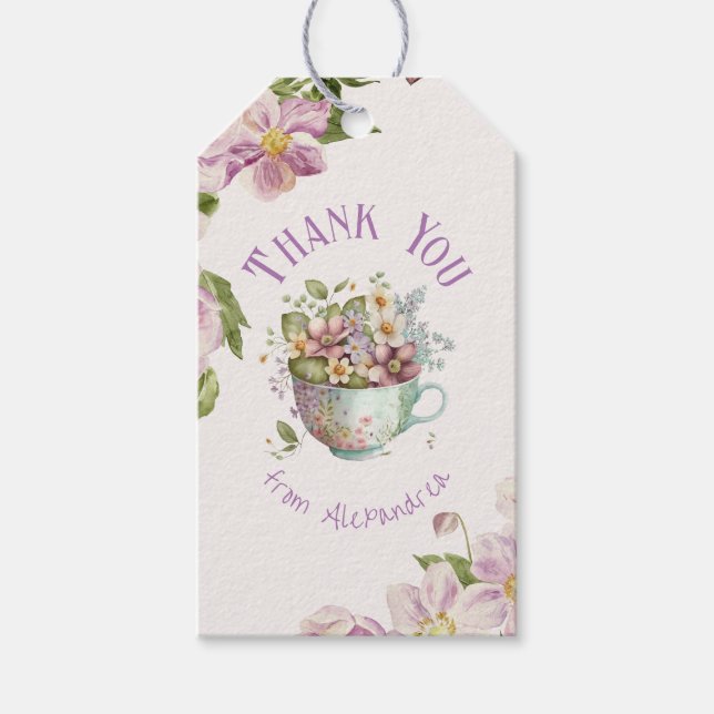 Étiquettes-cadeau WhimssFleur sauvage Fairytale Tea Party (Devant)