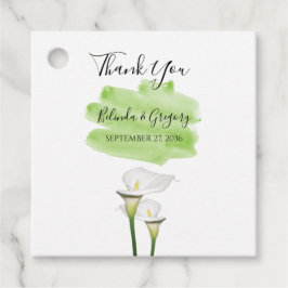 Étiquettes Cadeau White Calla Lilies Aquarelle Mariage Cadeau