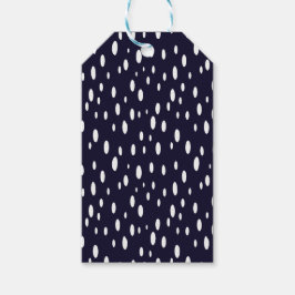 Étiquettes-cadeau White Snow Dot Pattern Satin