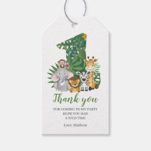Étiquettes-cadeau Wild One Baby 1er Anniversaire Jungle Safari