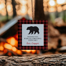 Wild One Bear Buffalo Plaid Anniversaire Favoriser