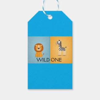 Étiquettes-cadeau Wild One Jungle Birthday- Safari Animals