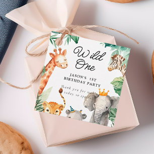 Étiquettes Cadeau Wild One Jungle Safari Anniversaire