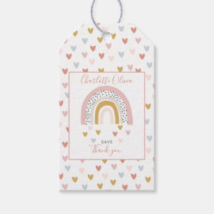 Étiquettes-cadeau Wild One Muted Rainbow Girl's 1st Birthday Party