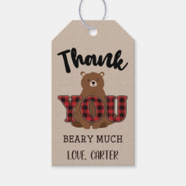 Étiquettes-cadeau Wild ONE Plaid Ours Anniversaire Merci Favoriser