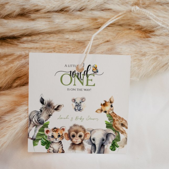 Étiquettes Cadeau Wild One Safari Animal Jungle Baby shower (Créateur téléchargé)