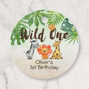 Étiquettes Cadeau Wild One, Safari premier anniversaire