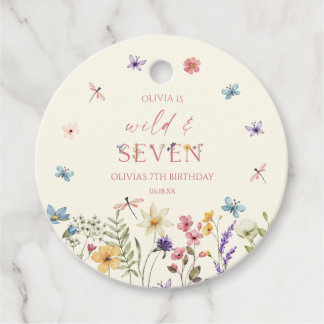Étiquettes Cadeau Wild & Seven Wildflower 7th Birthday Party