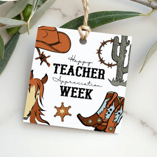 Étiquettes Cadeau Wild West Teacher Appreciation Rodeo Western Gift