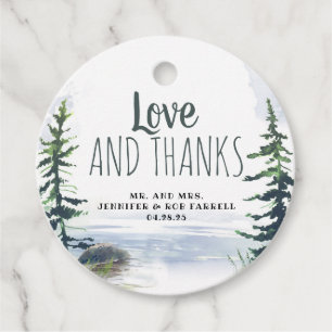 Étiquettes Cadeau Wild Woodsy Nature Amour et Merci Mariage