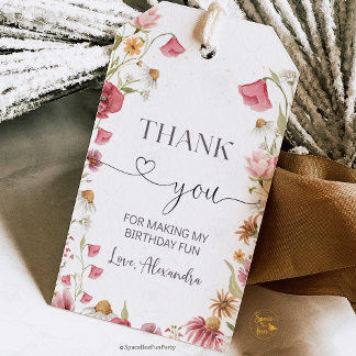 Étiquettes-cadeau Wildflower Birthday Garden Party 