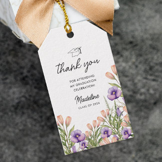Étiquettes-cadeau Wildflowers Arch Photo Graduate Thank You