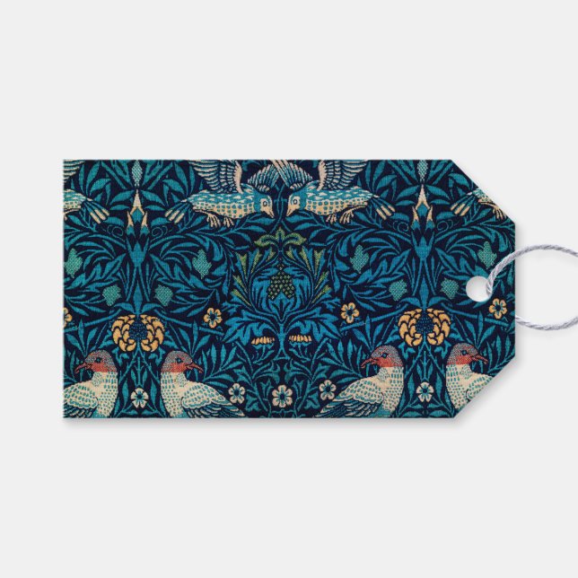 Étiquettes-cadeau William Morris Birds (Devant (Horizontal))