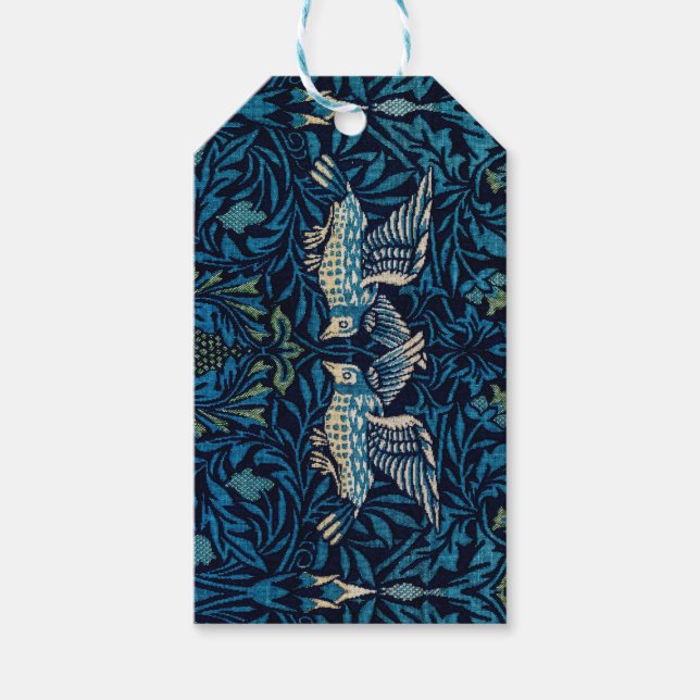 Étiquettes-cadeau William Morris Blue Birds Tapestry Classic (Devant)