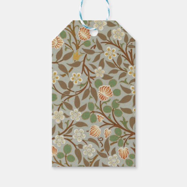 Étiquettes-cadeau William Morris Clover Fleur botanique (Devant)