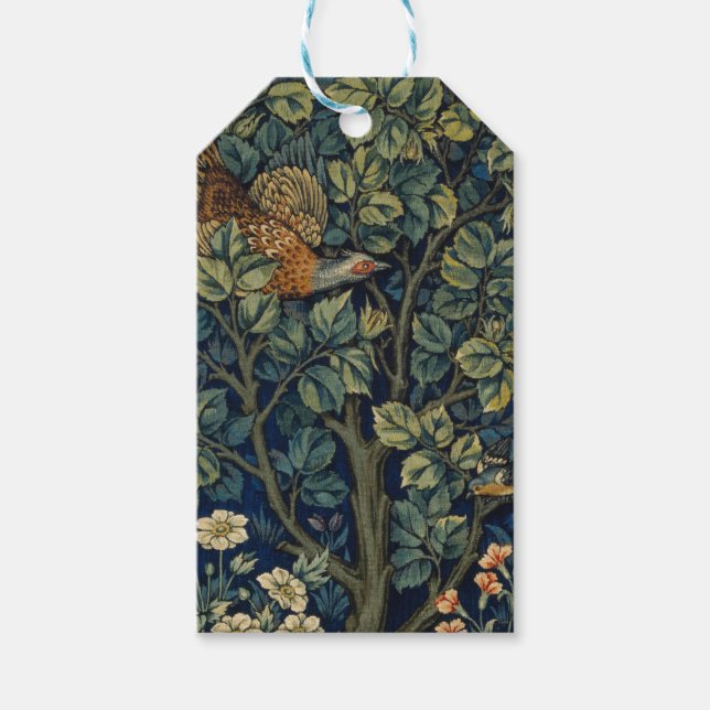 Étiquettes-cadeau William Morris Pheasier Bois Bois (Devant)
