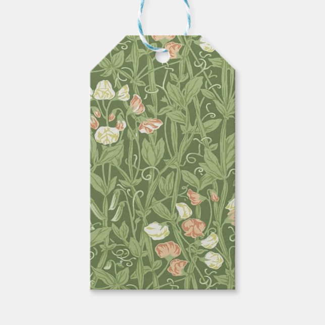 Étiquettes-cadeau William Morris Sweet Pea Floral Design (Devant)