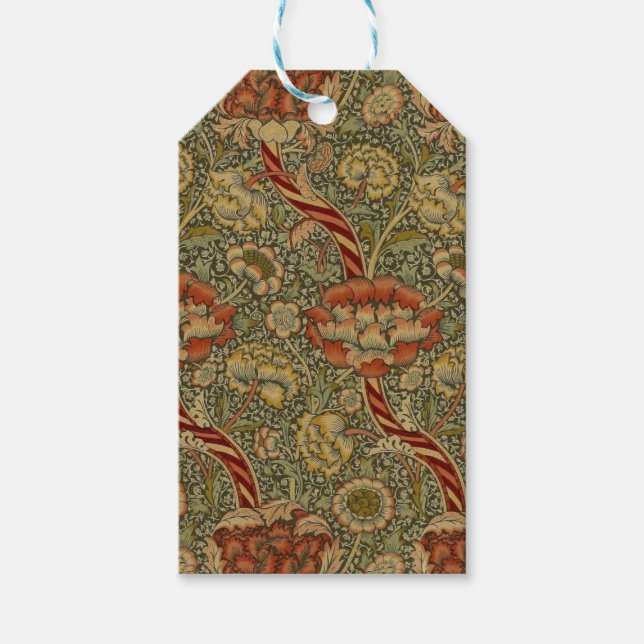 Étiquettes-cadeau William Morris Wandle Anglais Floral Damask Design (Devant)