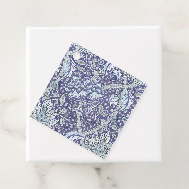 Étiquettes Cadeau William Morris Windrush fleurs bleues (En situation)