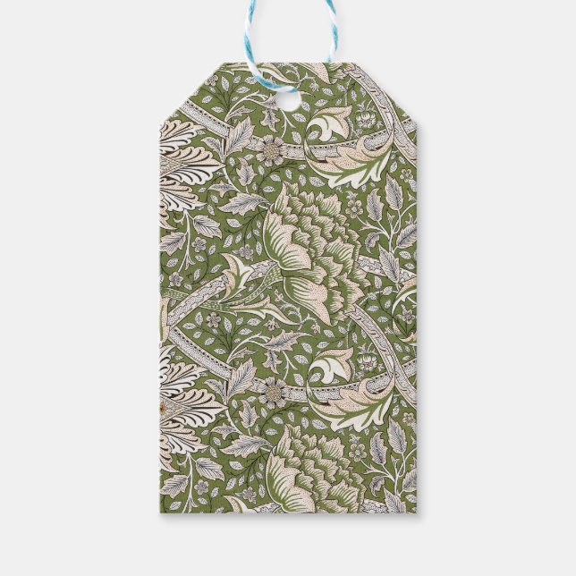 Étiquettes-cadeau William Morris Windrush fleurs florales classique (Devant)