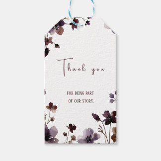 Étiquettes-cadeau Wine Red Plum Mauve Fall Floral Wedding