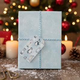 Étiquettes-cadeau Winter Arctic Animals Cute Polar Animals Christmas