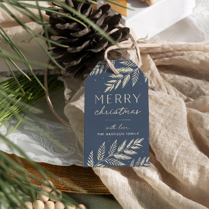 Étiquettes-cadeau Winter Laurel   Personalized Merry Christmas