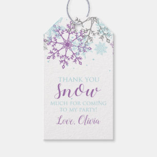 Étiquettes-cadeau Winter Onederland Premier Anniversaire violet