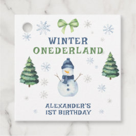 Étiquettes Cadeau Winter Onederland Snowman 1er anniversaire