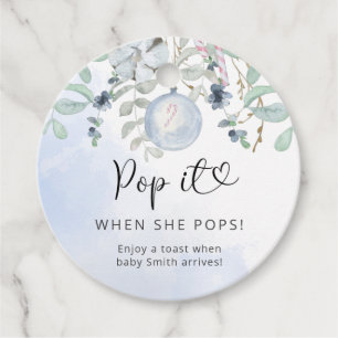 Étiquettes Cadeau Winter Pop it quand elle pop baby shower