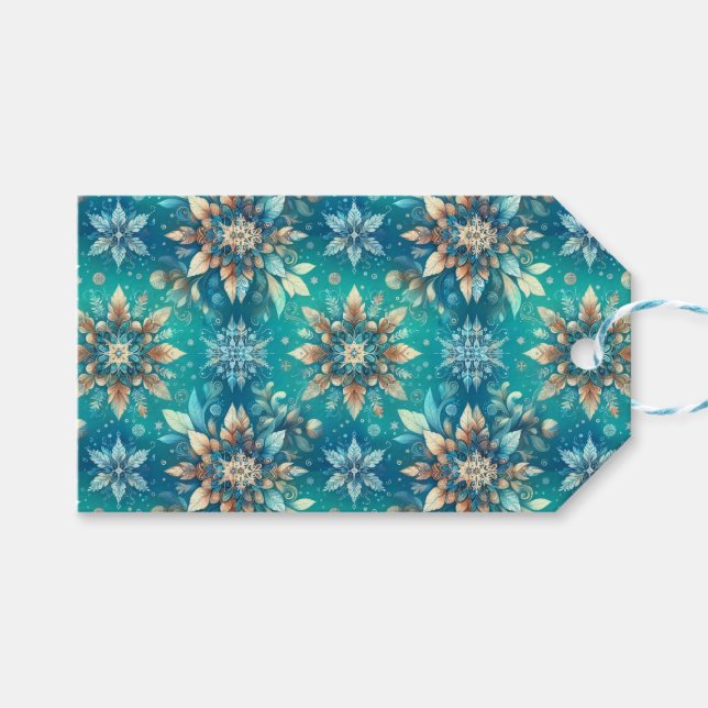 Étiquettes-cadeau Winter Snowflakes  (Devant (Horizontal))