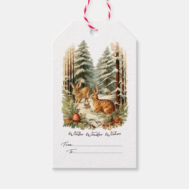 Étiquettes-cadeau Winter Wonder Wives Rabbit (Devant)