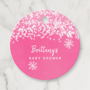 Étiquettes Cadeau Winter Wonderland Baby shower rose