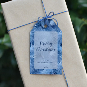 Étiquettes-cadeau Winter Wonderland Bleu gelé motif