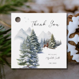 Étiquettes Cadeau Winter Wonderland Forest Deer Il fait froid dehors