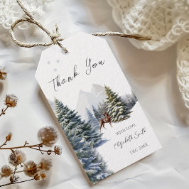 Étiquettes-cadeau Winter Wonderland Forest Deer Il fait froid dehors