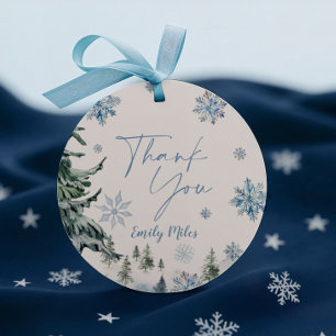 Étiquettes Cadeau Winter Wonderland Merci