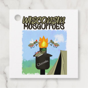 Étiquettes Cadeau Wisconsin Mosquitoes Cartoon