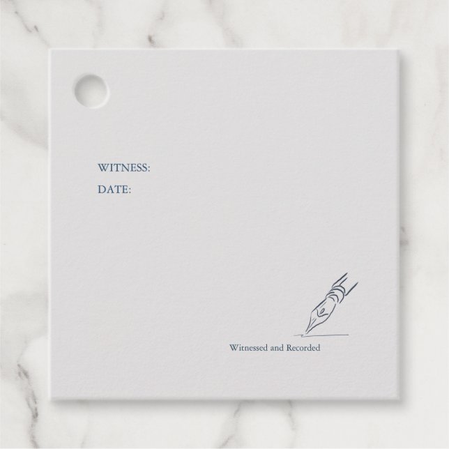 Étiquettes Cadeau Witness Pen- Minimalist Wedding (Devant)