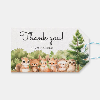 Étiquettes-cadeau Woodland Animal Forest Friends Boy Baby shower
